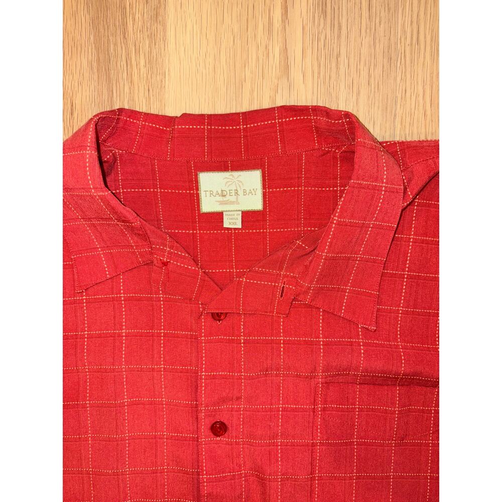 Trader Bay Red Orange Short Sleeve Button Up Size… - image 3